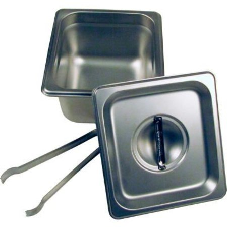 PARAGON INTERNATIONAL Paragon 5062S - Steam Table Pan Set, 1/6 Size, 2-1/2" Deep with Lid and Tongs, Stainless Steel 5062S
